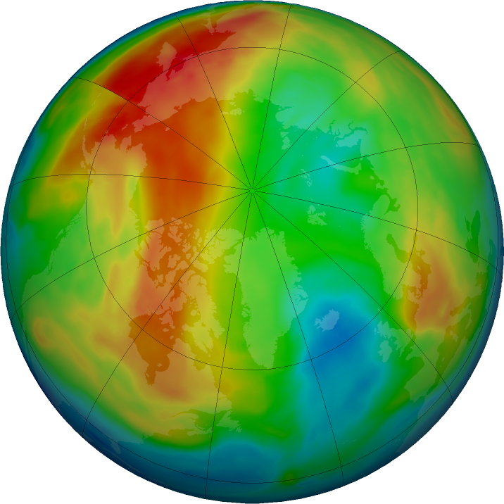 Arctic ozone map for 20 January 2023